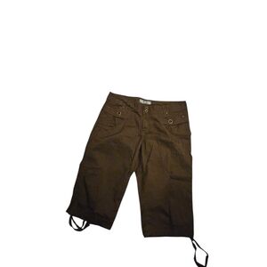 17 21 Exclusive Denim Brown Capri Cargo Shorts Size 20 Plus 40x17 wp54